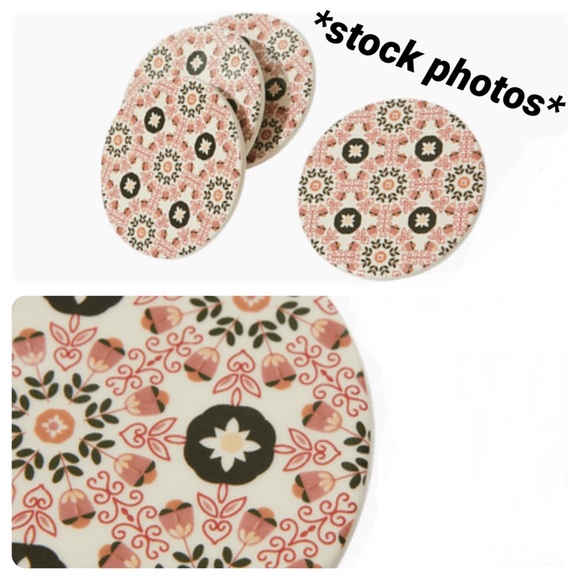 NWT 4-Piece CHIC & TONIC S/4 Moroccan Inspired, Round, Stoneware Coasters Set - Picture 3 of 7